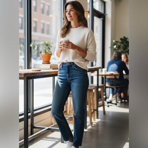 La Ligne the Molly cuffed straight leg jeans new